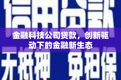 吴桥金融科技公司贷款，创新驱动下的金融新生态
