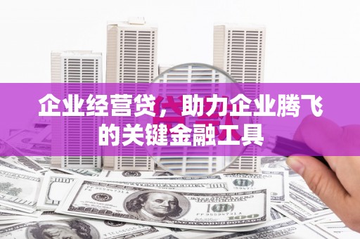 南陵企业经营贷，助力企业腾飞的关键金融工具