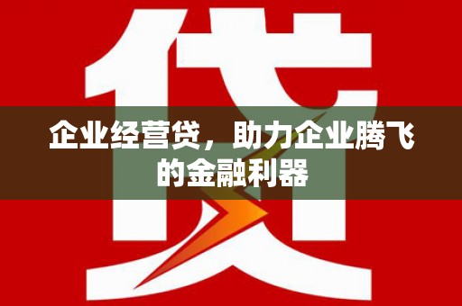 丰县企业经营贷，助力企业腾飞的金融利器