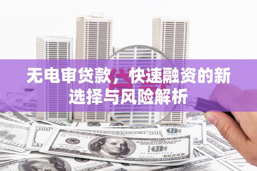 灵宝无电审贷款，快速融资的新选择与风险解析