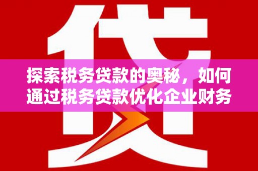 洛川探索税务贷款的奥秘，如何通过税务贷款优化企业财务