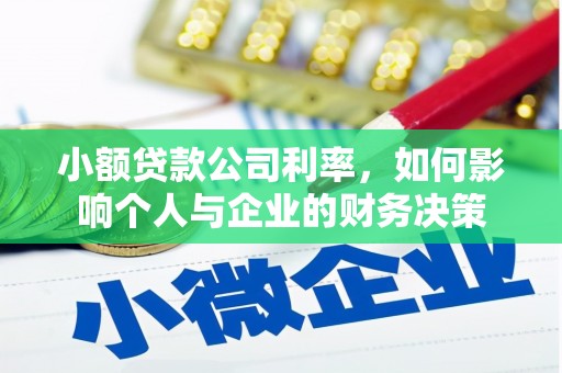 崁顶小额贷款公司利率，如何影响个人与企业的财务决策
