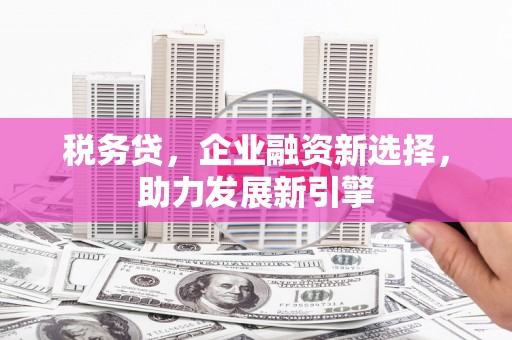 宜黄税务贷，企业融资新选择，助力发展新引擎