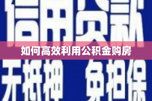 镇安如何高效利用公积金购房
