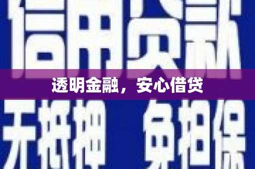 毕节透明金融，安心借贷